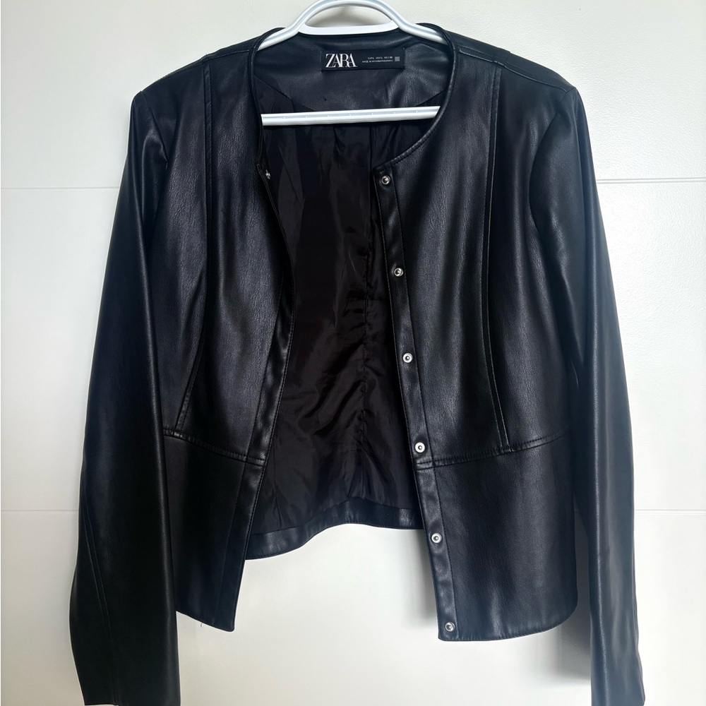ZARA Faux Black Leather Jacket